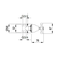 Bugnatese Lady 962 - csempeszelep 3/4″ csatlakozással