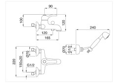 Bugnatese Lem 1902 - kádcsaptelep zuhanyszettel