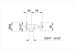 Bugnatese Old'800 - 057 - sarokszelep 1/2-3/8″ csatlakozással