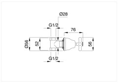 Bugnatese Old'800 - 060 - csempeszelep 1/2″ csatlakozással