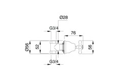 Bugnatese Old'800 - 062 - csempeszelep 3/4″ csatlakozással