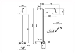 Bugnatese Olympia 8403C - esőztető rendszer fix magasságú fej- és kézizuhannyal