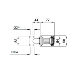 Bugnatese Olympia 8462 - csempeszelep 3/4″ csatlakozással