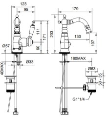Bugnatese Oxford 6323 - bidet csaptelep leeresztővel
