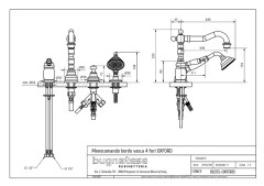 Bugnatese Oxford 6355 - peremre szerelt 4 üléses kádcsaptelep