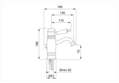 Bugnatese Oxford 6362 - termosztátos mosdócsaptelep leeresztővel