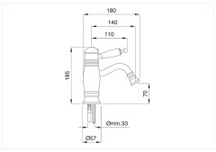 Bugnatese Oxford 6363 - termosztátos bidet csaptelep leeresztővel