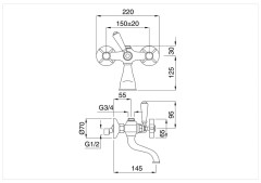 Bugnatese Princeton 801 - kádcsaptelep test 3/4-es csatlakozással