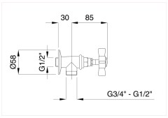 Bugnatese Princeton 857 - sarokszelep 1/2-3/8″ csatlakozással