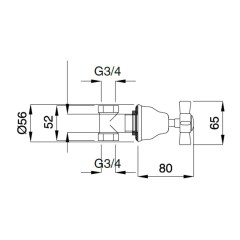 Bugnatese Princeton 862 - csempeszelep 3/4″ csatlakozással