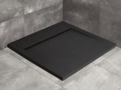 Radaway Teos C szögletes lapos fekete zuhanytálca 80x80
