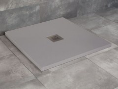 Radaway Kios C szögletes lapos betonszürke zuhanytálca 80x80