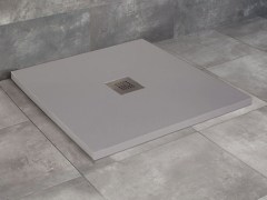 Radaway Kios C szögletes lapos betonszürke zuhanytálca 90x90