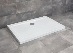 Radaway Doros Stone D szögletes lapos fehér zuhanytálca 90x80