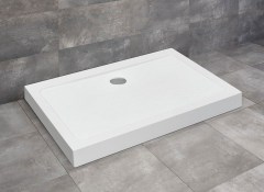 Radaway Doros Stone D szögletes lapos fehér zuhanytálca előlappal 90x80