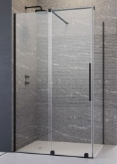 Radaway Furo Black KDJ 160 J átlátszó fekete szögletes zuhanykabin