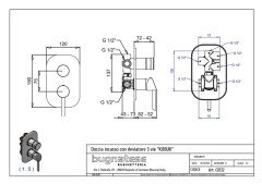 Bugnatese Smart 2132 - fal alatti 4 állású zuhanycsaptelep