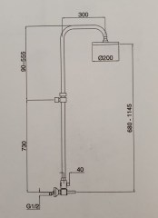 Bugnatese Stone 9336C - esőztető rendszer fej- és kézizuhannyal