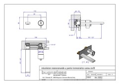 Bugnatese Stone 9352 - termosztátos fali mosdócsaptelep 15,5 cm-es kifolyóval
