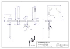 Bugnatese Stone 9355 - peremre szerelhető 4 üléses kádcsaptelep