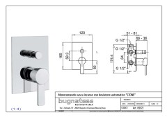 Bugnatese Stone 9372 - fal alatti váltós zuhanycsaptelep