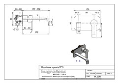 Bugnatese Tess 9643 - fali mosdó csaptelep 17 cm-es kifolyóval