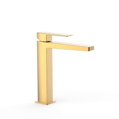 Tres Slim Exclusive magasított,240mm mosdó csaptelep leeresztő nélkül, arany 20210303OR