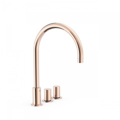 Tres Study Exclusive  peremre szerelhető, 3 üléses mosdó csaptelep, rose gold  06110501OP