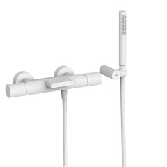 Tres Study Exclusive fali termosztátos zuhany csaptelep, cascade kifolyóval, kézizuhannyal, matt fehér 26117209BM