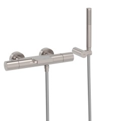 Tres Study Exclusive fali termosztátos zuhany csaptelep, cascade kifolyóval, kézizuhannyal, steel 26117209AC