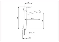 Bugnatese Vintage 9817S - magas mosdócsaptelep leeresztő nélkül