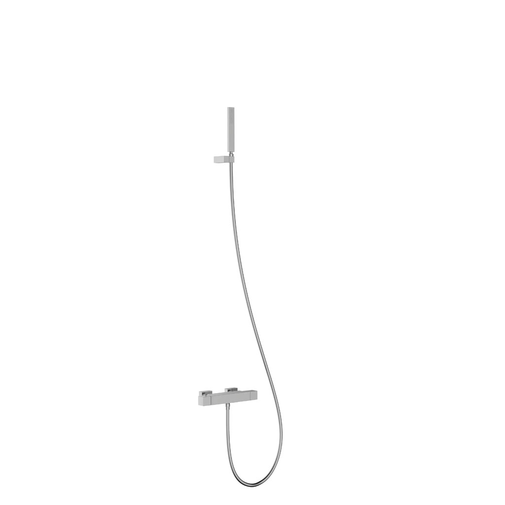 Tres Slim Exclusive fali termosztátos kád és zuhany csaptelep, cascade kifolyóval, kézizuhannyal, króm 20217409