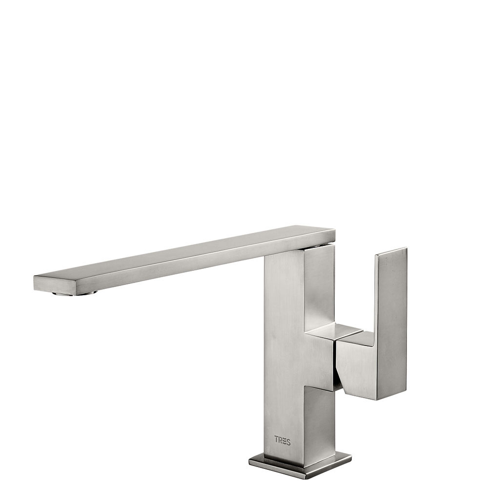 Tres Cuadro Exclusive egykaros mosdó csaptelep, steel 00620501AC